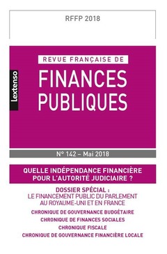Couverture de l’ouvrage REVUE FRANÇAISE DE FINANCES PUBLIQUES N 142 MAI 2018
