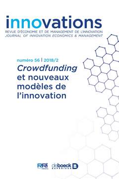Couverture de l’ouvrage Innovations 2018/2 - 56 - Crowdfunding et nouveaux modèles de l’innovation