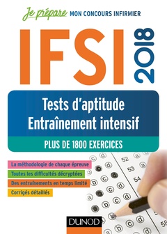 Couverture de l’ouvrage IFSI 2018 Tests d'aptitude - Entraînement intensif