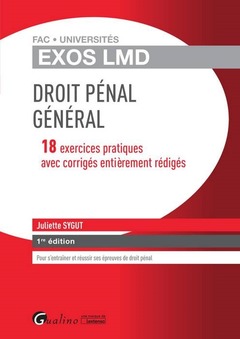 Couverture de l’ouvrage EXOS LMD. EXERCICES CORRIGES DE DROIT PENAL