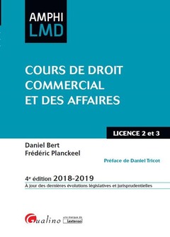 Cover of the book Cours de droit commercial et des affaires - 4eme edition