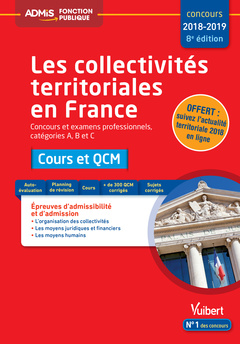 Couverture de l’ouvrage Collectivités territoriales en France - Catégories A, B et C - Cours et QCM