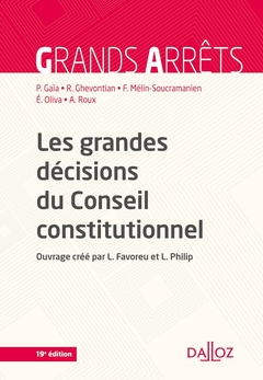 Couverture de l’ouvrage Les grandes décisions du Conseil constitutionnel 19ed
