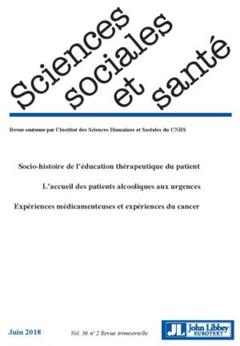 Couverture de l’ouvrage Revue Sciences Sociales et Santé. Vol 36 - N°2 - Juin 2018