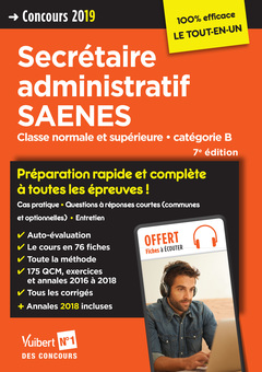 Cover of the book Concours Secrétaire administratif et SAENES - Catégorie B - Préparation rapide et complète à toutes les épreuves