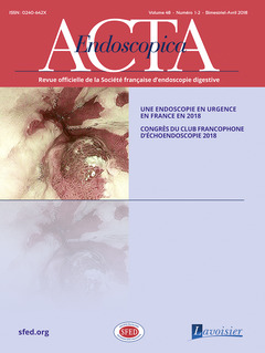 Couverture de l’ouvrage Acta Endoscopica Vol. 48 N° 1-2 - Avril 2018