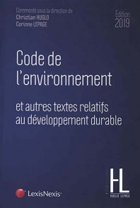 Couverture de l’ouvrage code de l environnement 2019