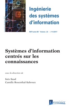 Cover of the book Ingénierie des systèmes d'information RSTI série ISI Volume 22 N° 6 - Novembre-Décembre 2017