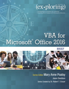 Couverture de l’ouvrage Exploring VBA for Microsoft Office 2016 Brief 