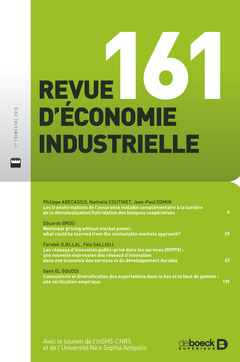 Couverture de l’ouvrage Revue d'économie industrielle 2018/1 - 161