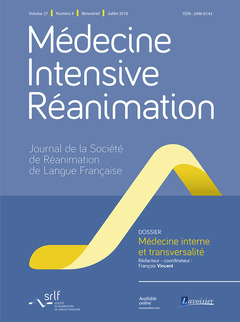 Cover of the book Médecine Intensive Réanimation Vol. 27 N° 4 - Juillet 2018 