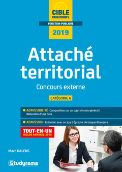 Couverture de l’ouvrage Attaché territorial - Concours externe 2019