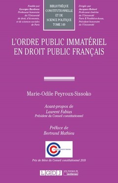 Couverture de l’ouvrage L ORDRE PUBLIC IMMATERIEL EN DROIT PUBLIC FRANCAIS
