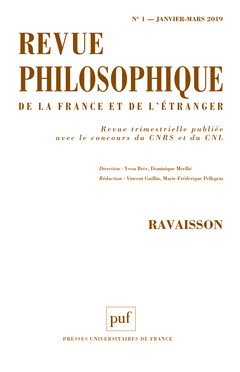 Couverture de l’ouvrage Revue philosophique de la France et de l'étranger 2019, t. 144(1)