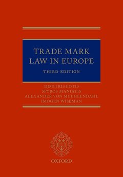 Couverture de l’ouvrage Trade Mark Law in Europe 3e