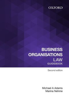Couverture de l’ouvrage Business Organisations Law Guidebook