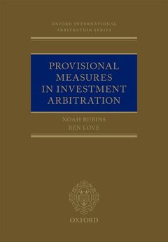 Couverture de l’ouvrage Provisional Measures in Investment Arbitration