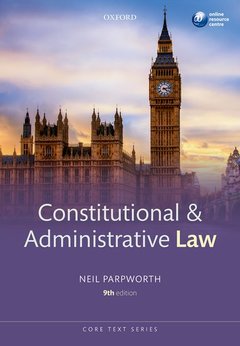 Couverture de l’ouvrage Constitutional & Administrative Law