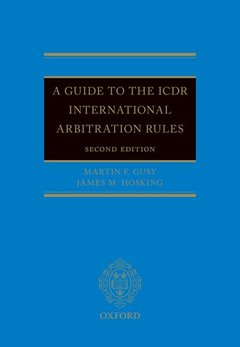 Couverture de l’ouvrage A Guide to the ICDR International Arbitration Rules