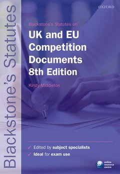 Couverture de l’ouvrage Blackstone's UK & EU Competition Documents