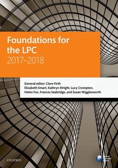 Couverture de l’ouvrage Foundations for the LPC 2017-2018