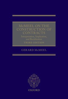 Couverture de l’ouvrage McMeel on The Construction of Contracts