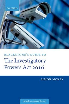 Cover of the book Blackstone's Guide to the Investigatory Powers Act 2016