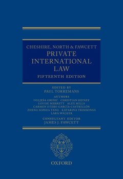 Couverture de l’ouvrage Cheshire, North & Fawcett: Private International Law
