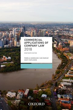Couverture de l’ouvrage Commercial Applications of Company Law 2018