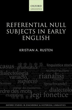 Couverture de l’ouvrage Referential Null Subjects in Early English