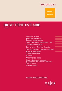Cover of the book Droit pénitentiaire 2020/2021. 3e éd.