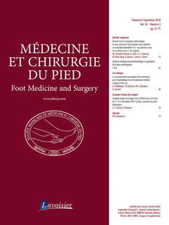 Couverture de l’ouvrage Médecine et chirurgie du pied Vol. 34 N° 3 - Septembre 2018