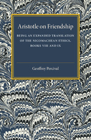 Couverture de l’ouvrage Aristotle on Friendship
