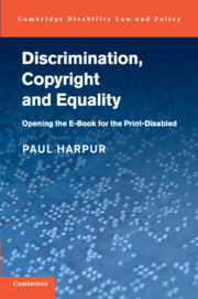 Couverture de l’ouvrage Discrimination, Copyright and Equality