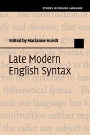 Couverture de l’ouvrage Late Modern English Syntax