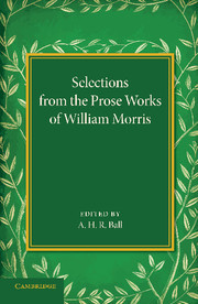 Couverture de l’ouvrage Selections from the Prose Works of William Morris