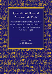 Couverture de l’ouvrage Calendar of Plea and Memoranda Rolls