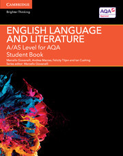 Couverture de l’ouvrage A/AS Level English Language and Literature for AQA Student Book
