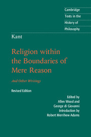 Couverture de l’ouvrage Kant: Religion within the Boundaries of Mere Reason