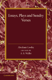 Couverture de l’ouvrage Essays, Plays and Sundry Verses