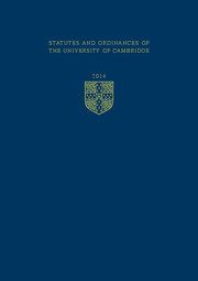 Couverture de l’ouvrage Statutes and Ordinances of the University of Cambridge 2014