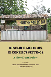 Couverture de l’ouvrage Research Methods in Conflict Settings