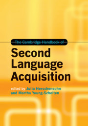Couverture de l’ouvrage The Cambridge Handbook of Second Language Acquisition