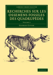 Couverture de l’ouvrage Recherches sur les ossemens fossiles des quadrupèdes