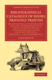 Cover of the book Bibliographical Catalogue of Books Privately Printed