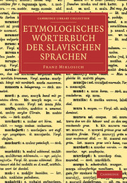 Couverture de l’ouvrage Etymologisches Wörterbuch der slavischen Sprachen