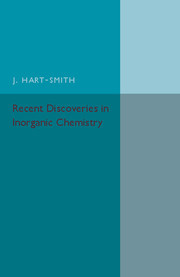 Couverture de l’ouvrage Recent Discoveries in Inorganic Chemistry