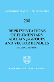 Couverture de l’ouvrage Representations of Elementary Abelian p-Groups and Vector Bundles