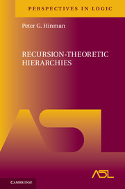 Couverture de l’ouvrage Recursion-Theoretic Hierarchies