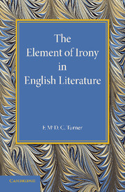 Couverture de l’ouvrage The Element of Irony in English Literature